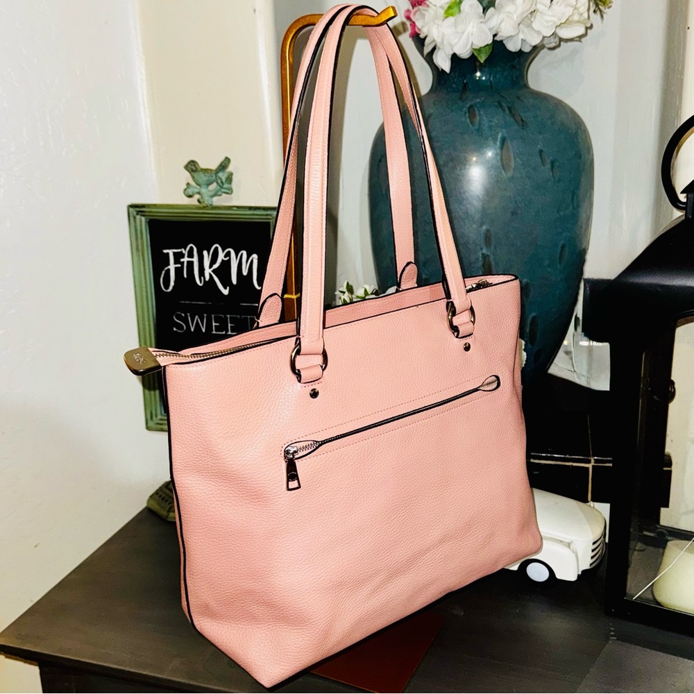 Coach Pink Tote Shoulder Bag Soft Pebble Leather 2018 #F48637 - EUC - Picture 4 of 16